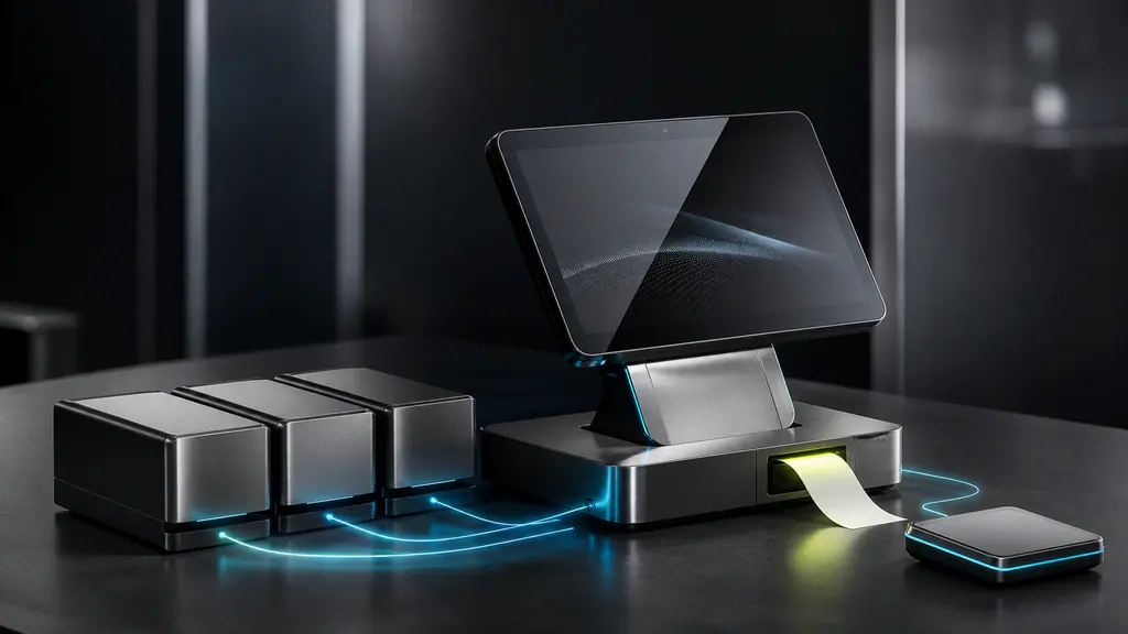 Representative unbranded point-of-sale system with connected platform modules