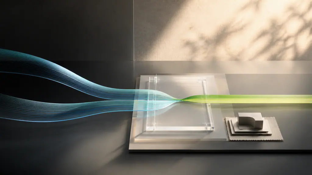 Zwei transparente Signalströme werden auf einer gemeinsamen Projektfläche zu einem klaren nächsten Schritt
