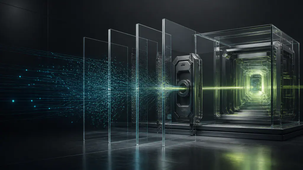 Multiple transparent protection layers secure a controlled system core